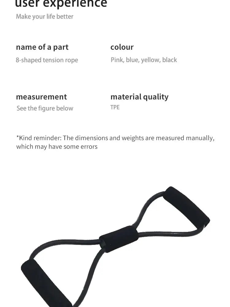 1 Pc 8-shaped Tension Rope Auxiliary Household Elastic Band with Handles Training Equipment For Leg Thigh Arm Strength Training